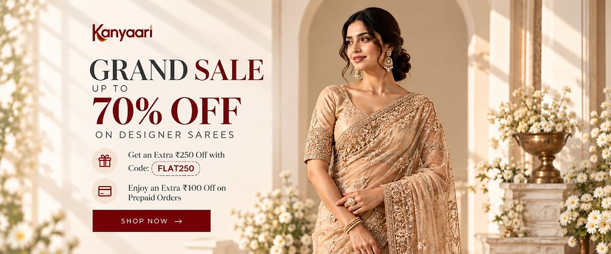 Kanyaari Grand Sale – up to 70% off on designer sarees
