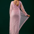 Styalish Net  Heavy Cutdana Embroidered Pink Saree (Deepika)