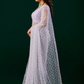 Styalish Net  Heavy Cutdana Embroidered Purple Saree (Deepika)