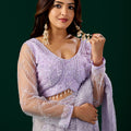 Styalish Net  Heavy Cutdana Embroidered Purple Saree (Deepika)