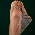 Styalish Net  Heavy Cutdana Embroidered Orange Saree (Rasha)