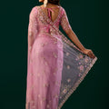 Styalish Net  Heavy Cutdana Embroidered Pink Saree (Kiara)