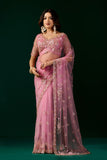 Styalish Net  Heavy Cutdana Embroidered Pink Saree (Kiara)