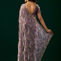 Premium Silk PURPLE LAVENDER Saree with Rose Gold Cutdana Work (Nakhrali)