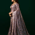 Premium Silk PURPLE LAVENDER Saree with Rose Gold Cutdana Work (Nakhrali)