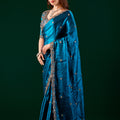 Full Heavy Blue Saree with Cutdana Work (Nora)