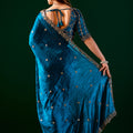 Full Heavy Blue Saree with Cutdana Work (Nora)