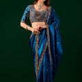 Full Heavy Blue Saree with Cutdana Work (Nora)