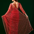 Styalish Net  Heavy Cutdana Embroidered Red Saree (Katrina)
