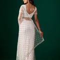 Tamannaah White Net Saree With Cutdana work