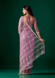 Tamannaah Purple Net Saree Cutdana work