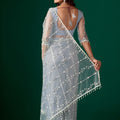 Tamannaah Sky Blue Net Saree With Cutdana work