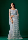 Tamannaah Sky Blue Net Saree With Cutdana work