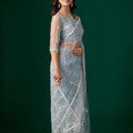 Tamannaah Sky Blue Net Saree With Cutdana work
