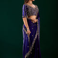 Full Heavy Blue Saree with Cutdana Work (Nora)