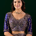 Full Heavy Blue Saree with Cutdana Work (Nora)