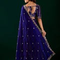 Full Heavy Blue Saree with Cutdana Work (Nora)
