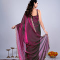 Kriti Stylish Saree Wine colour with Cutdana Work
