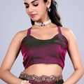 Kriti Stylish Saree Wine colour with Cutdana Work
