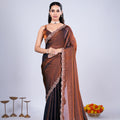 Kriti Stylish Saree Brown colour with Cutdana Work