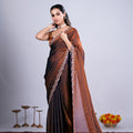 Kriti Stylish Saree Brown colour with Cutdana Work