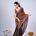 Kriti Stylish Saree Brown colour with Cutdana Work
