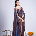 Kriti Stylish Saree Brown colour with Cutdana Work