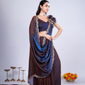 Kriti Stylish Saree Brown colour with Cutdana Work