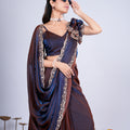 Kriti Stylish Saree Brown colour with Cutdana Work