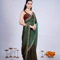Kriti Stylish Saree Green colour with Cutdana Work