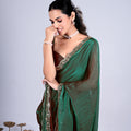 Kriti Stylish Saree Green colour with Cutdana Work