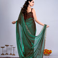 Kriti Stylish Saree Green colour with Cutdana Work
