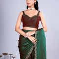 Kriti Stylish Saree Green colour with Cutdana Work