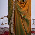Kriti Stylish Saree Wine colour with Cutdana Work