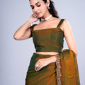 Kriti Stylish Saree Wine colour with Cutdana Work