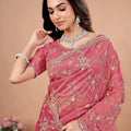 Premium Silk Saree with Heavy Floral Cutdana Work (Saheba)