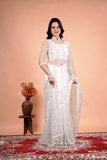 Tamannaah White Net Saree With Cutdana work