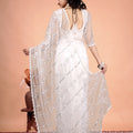 Tamannaah White Net Saree With Cutdana work