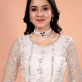 Tamannaah White Net Saree With Cutdana work