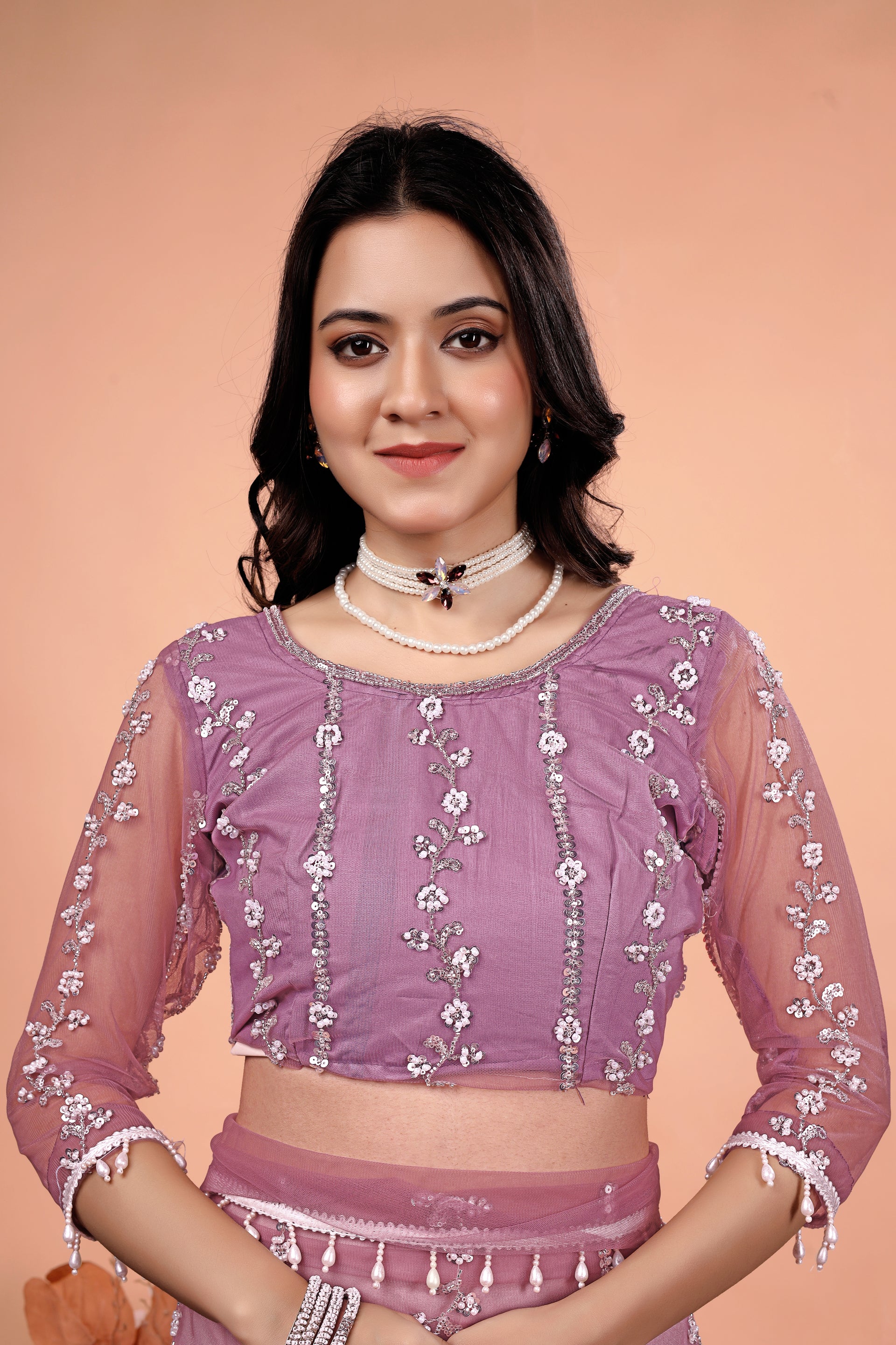 Kanyaari Tamanaa stylish saree with intricate cutdana and sequence work, showcasing vibrant fabric and elegant draping.