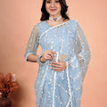 Tamannaah Sky Blue Net Saree With Cutdana work