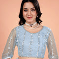 Tamannaah Sky Blue Net Saree With Cutdana work