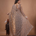 Luxury Silk Rose Gold Cutdana Work Gold Saree (Rashmika)