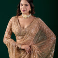 Styalish Net  Heavy Cutdana Embroidered Yellow Saree (Katrina)