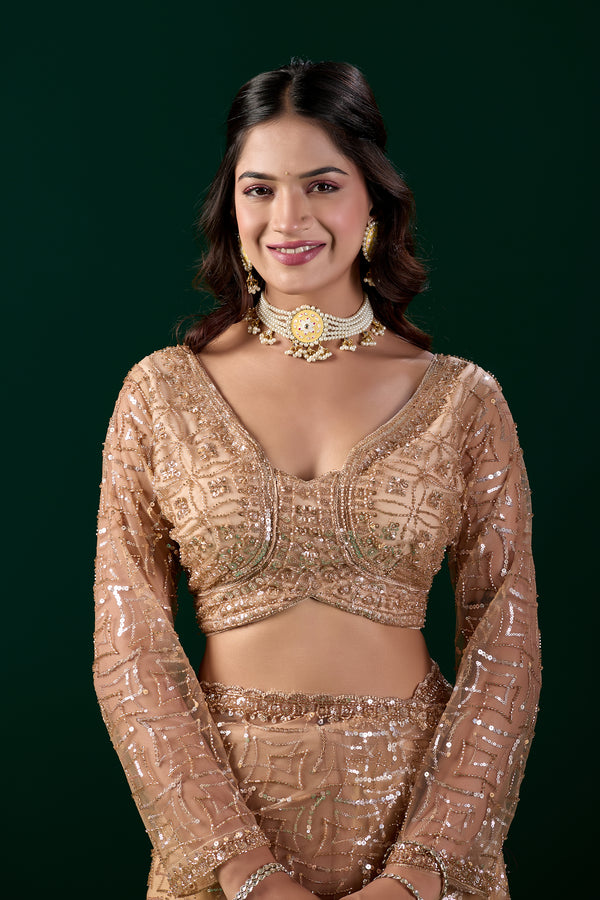 Yellow saree by Kanyaari featuring heavy cutdana embroidery and net fabric, styled with intricate embroidery details.