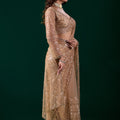 Styalish Net  Heavy Cutdana Embroidered Yellow Saree (Katrina)