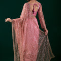 Styalish Net  Heavy Cutdana Embroidered Pink Saree (Katrina)