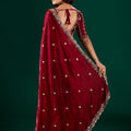 Full Heavy Maroon Saree with Cutdana Work (Nora)