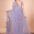 Cross Stylish Green Net saree with Cutdana Work