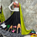 Black navratri chaniya choli | Black and green  lehenga cholis for Navratri 2024